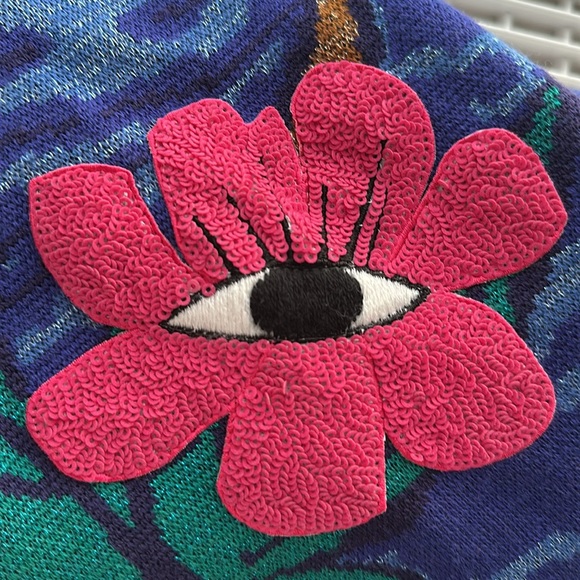 Bold Graphic Colorful Flower Eye Sweater - Picture 6 of 7